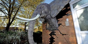 Massivit 1800 3D baskı çözümü ile Duvardan fırlayan Afrika fili