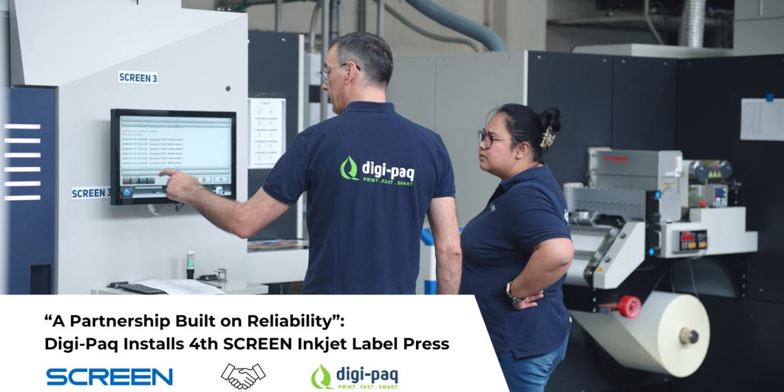 Güvenilirliğe dayalı bir ortaklıkDigi-Paq 4. SCREEN mürekkep püskürtmeli etiket baskı makinesini kurdu