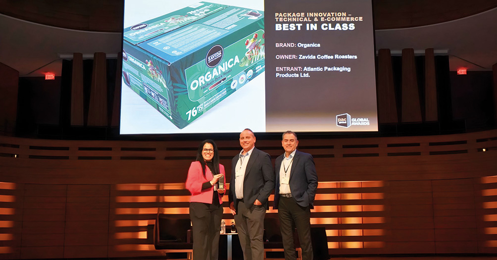 Koenig & Bauer Durst SPC 130’da basılan bir kutu ileAtlantjc Packaging Products, Pac Global sınıfında En İyi Ödülünü kazandı