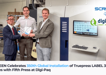 Beşinci makinenin Digi-Paq’ta kurulumuylaSCREEN, Truepress LABEL 350UV Serisi’nin 350. küresel kurulumunu kutluyor